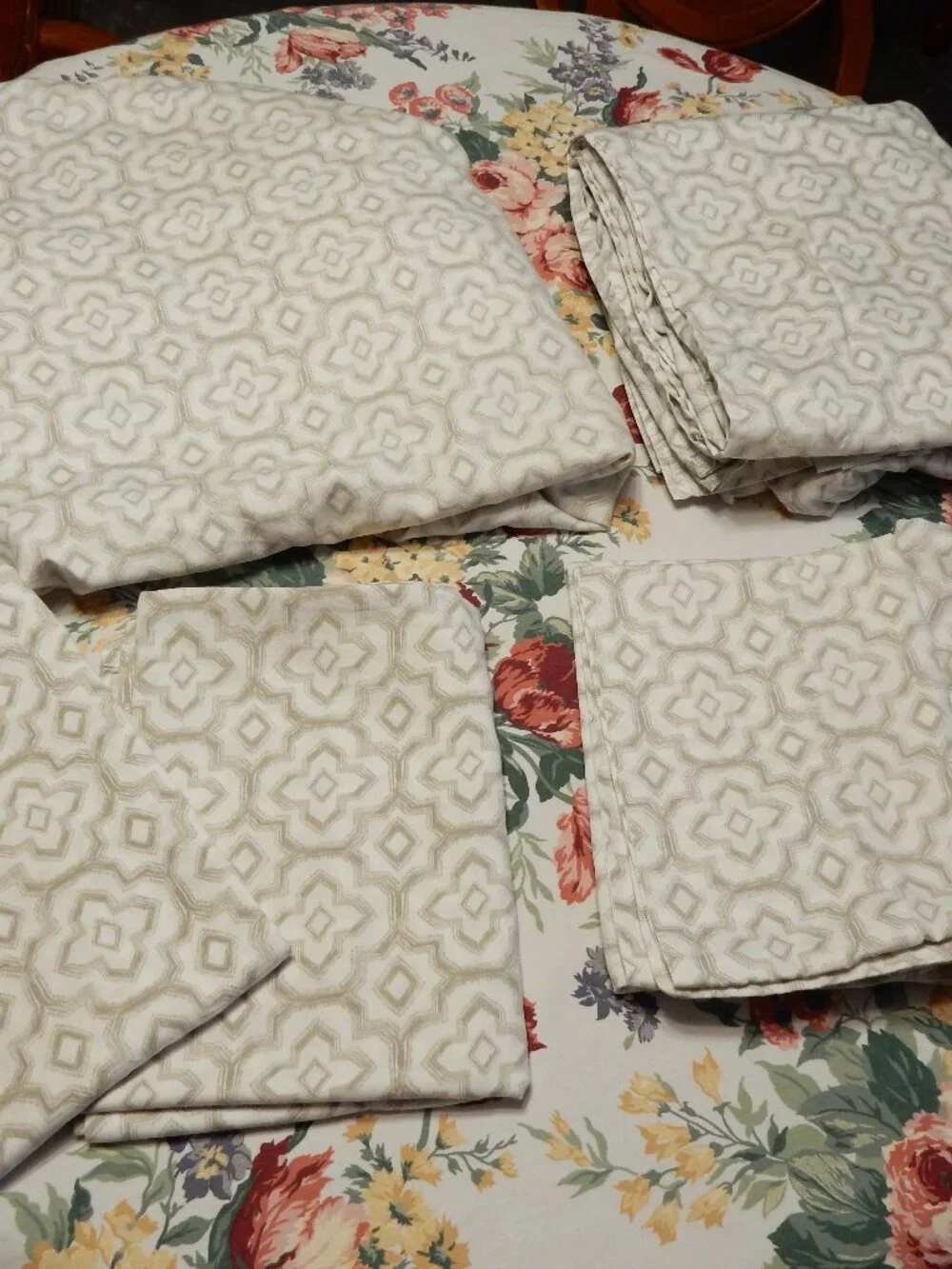 BOLL & BRANCH soft mosaic tile gray white QUEEN SHEET SET 6 pc organic VGUC